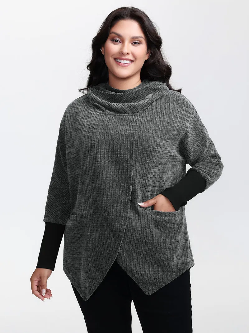 Textured Split Hem Hooded Jacket
