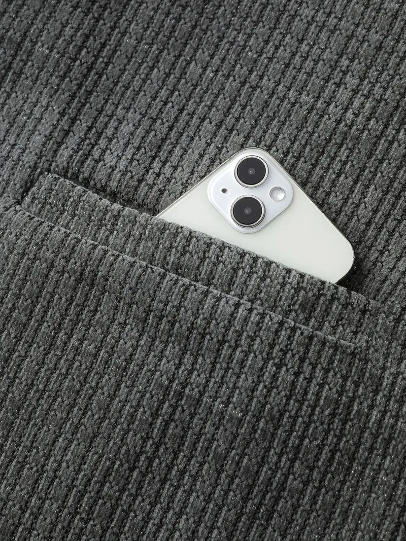 Textured Split Hem Hooded Jacket