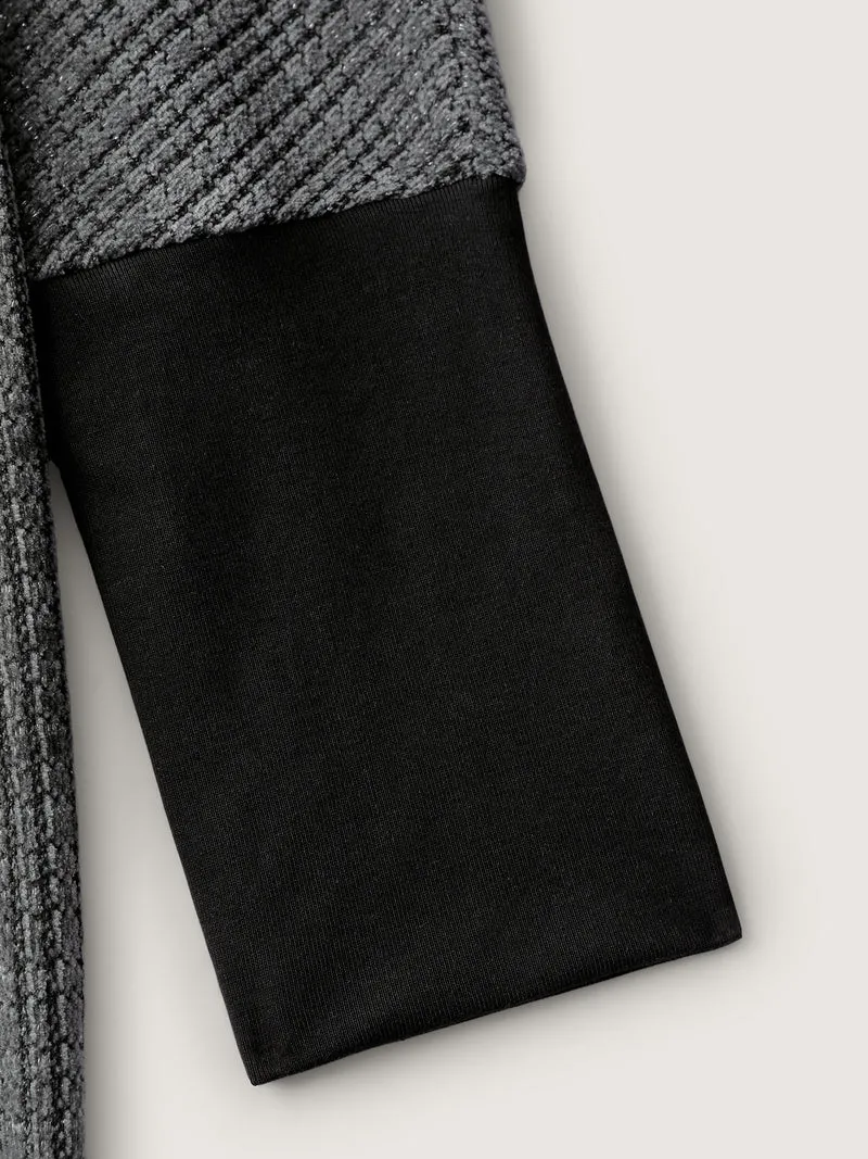 Textured Split Hem Hooded Jacket