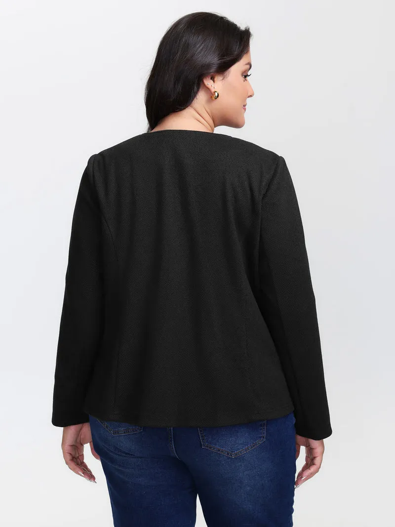 Asymmetrical Zipper Solid Jacket