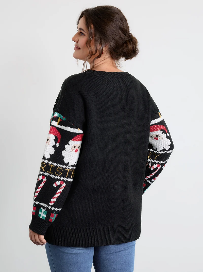 Tree Holiday Candy Jacquard Pullover