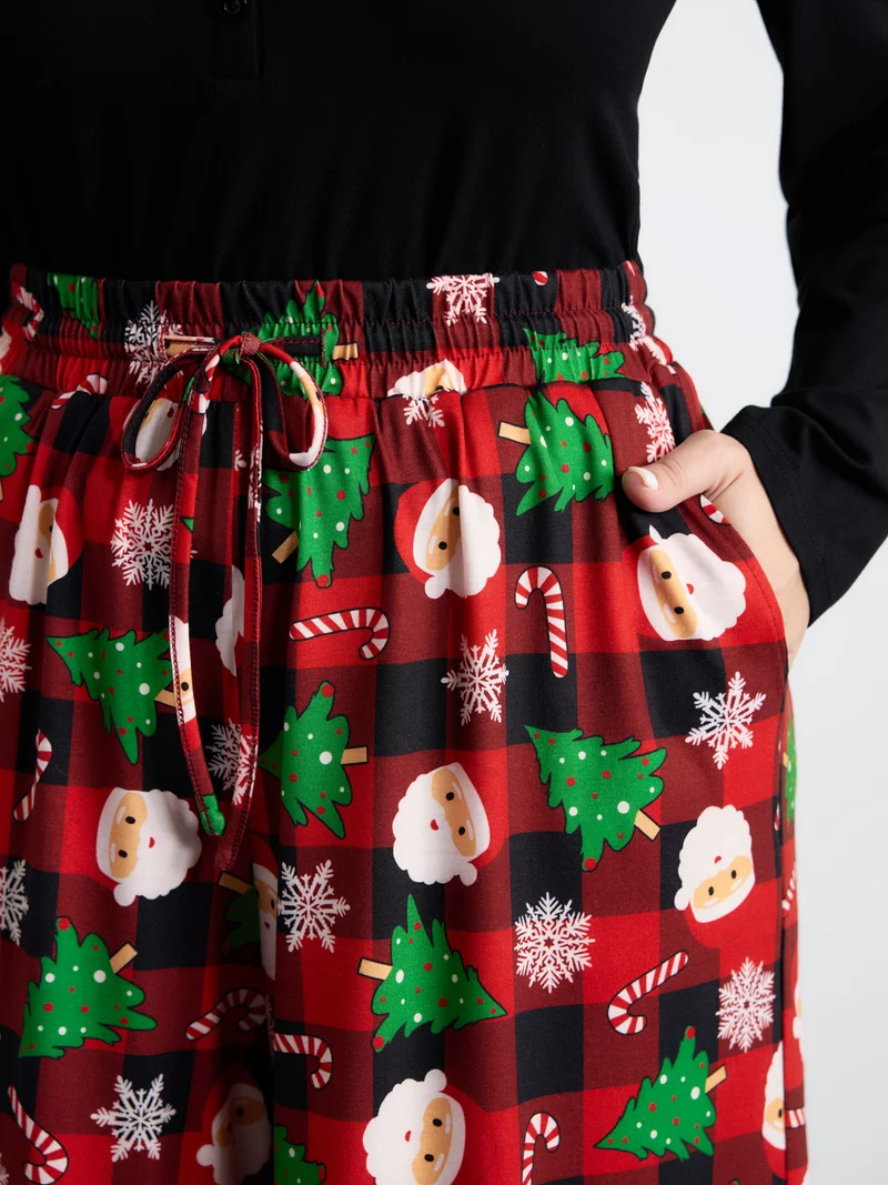Santa Claus Christmas Wide Lounge Bottoms