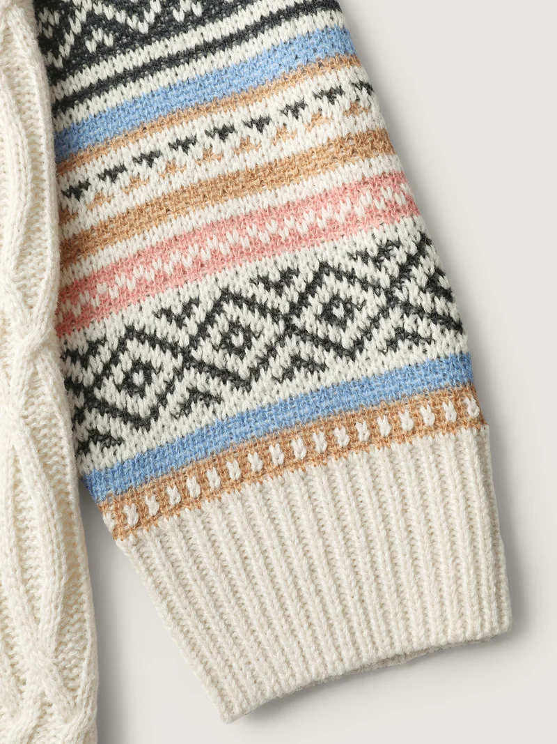 Boho Stripes Jacquard Textured Pullover