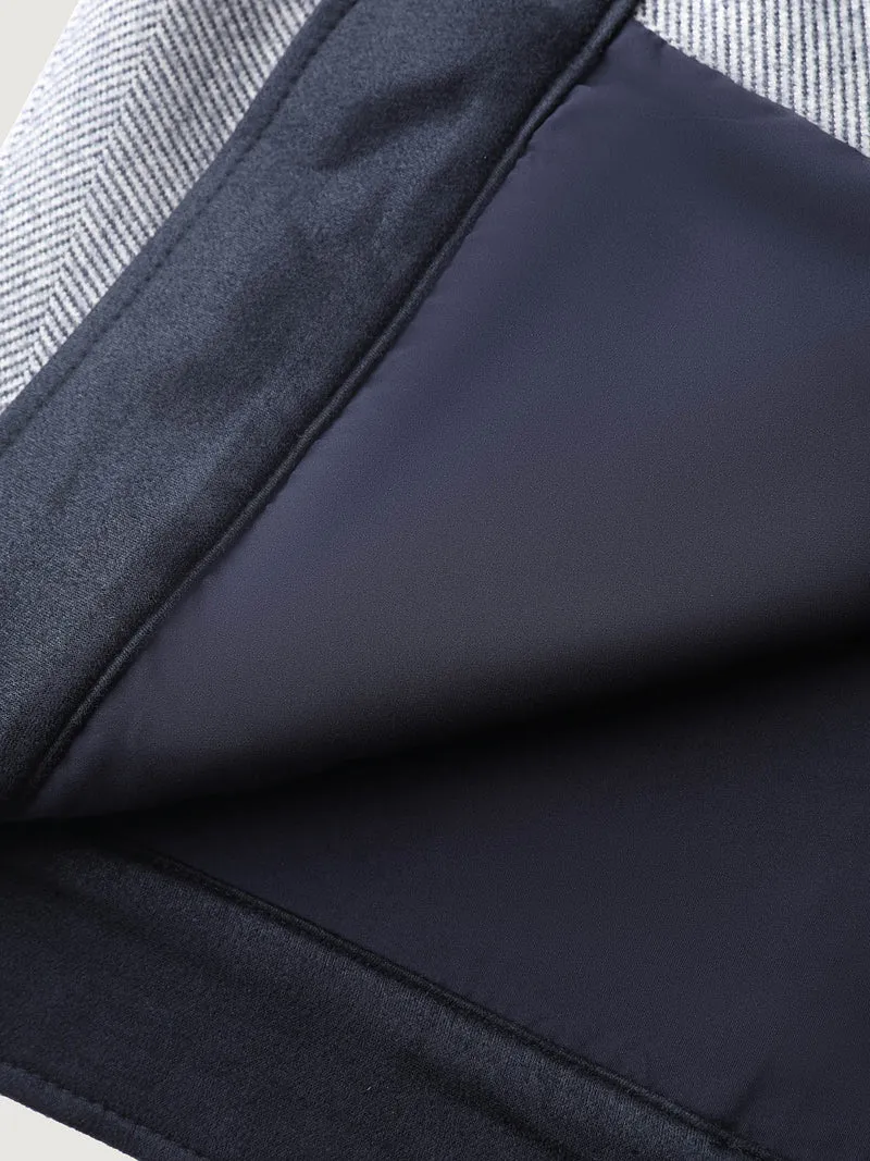 Mixed Material Lined Contrast Jacket