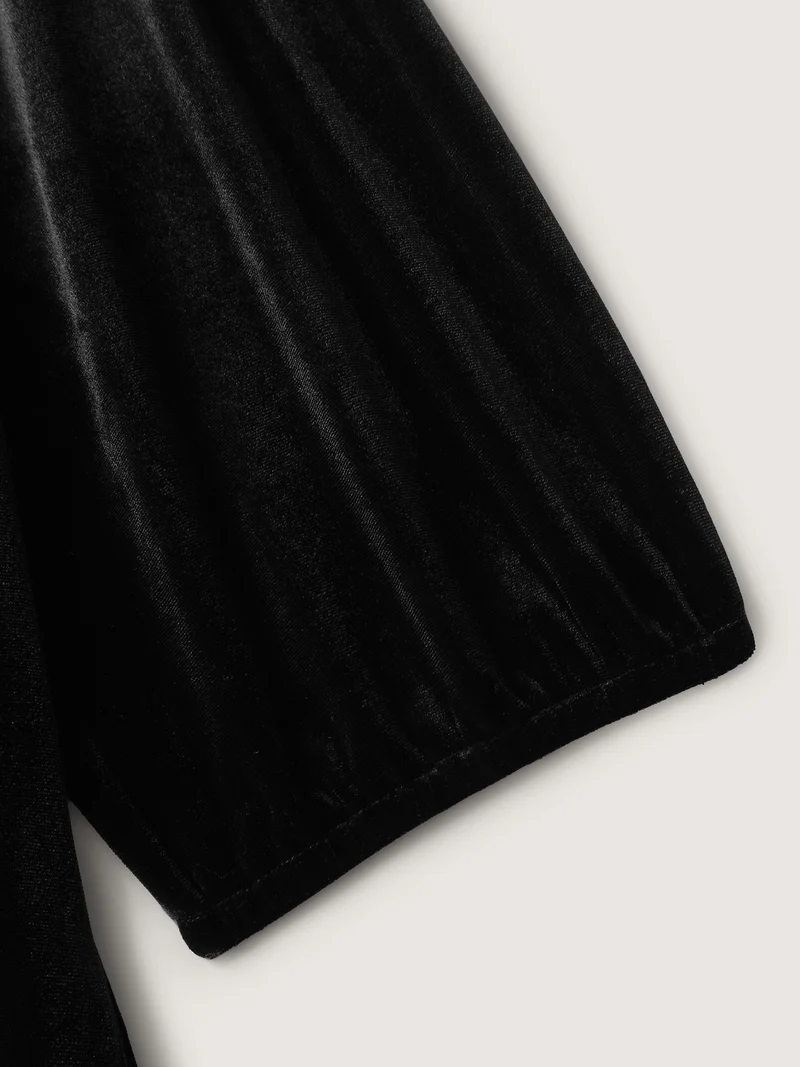 Bowknot Metallic Detail Knee-Length Dress