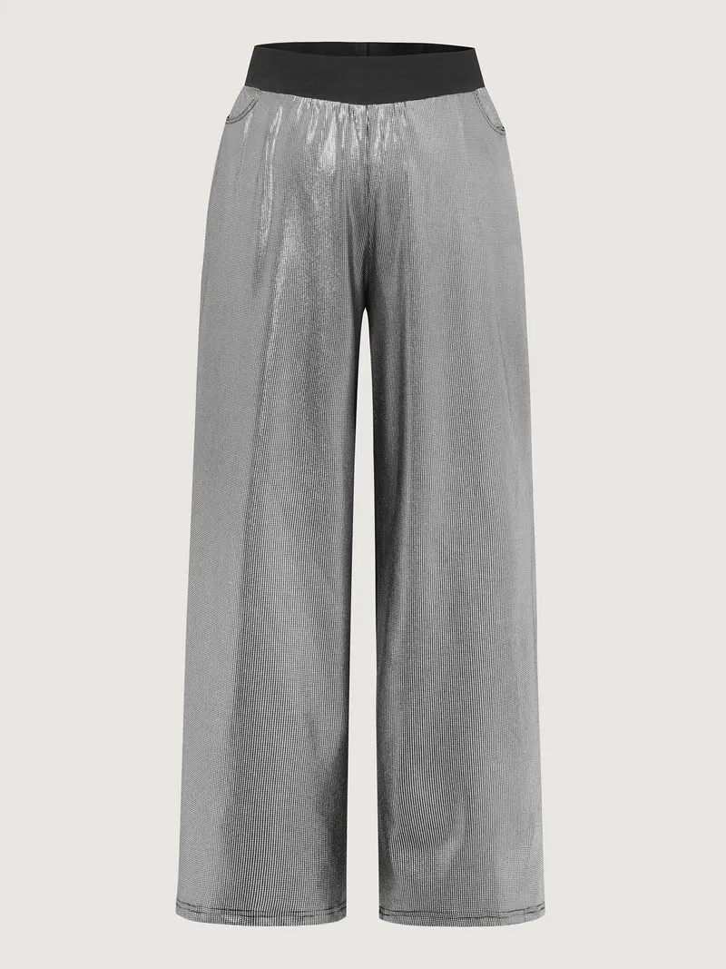 Sequin Stretchy Color Contrast Pants