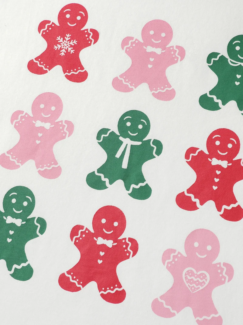 Cotton Gingerbread Man Colorful Print T-Shirt