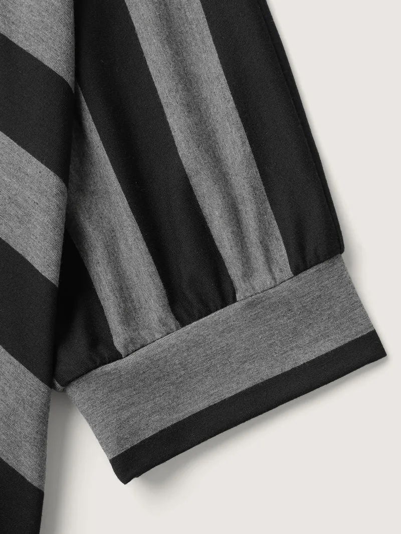 Supersoft Asymmetrical Stripes Collar T-Shirt