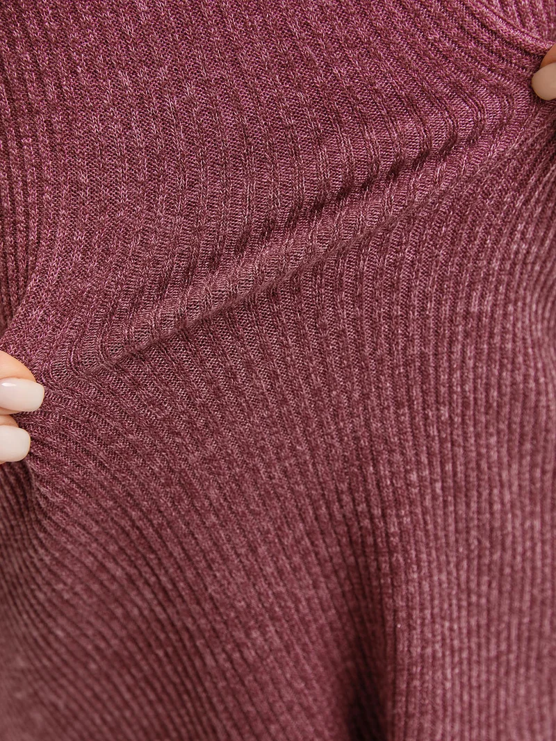 Heather Textured Stretchy Overlap T-Shirt