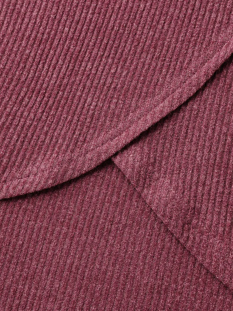 Heather Textured Stretchy Overlap T-Shirt