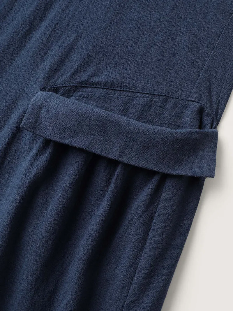 Pure Cotton Overall Straps Maxi Dress