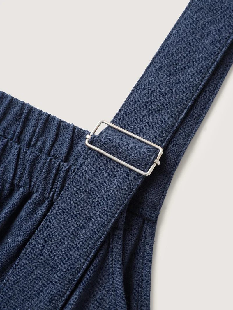 Pure Cotton Overall Straps Maxi Dress