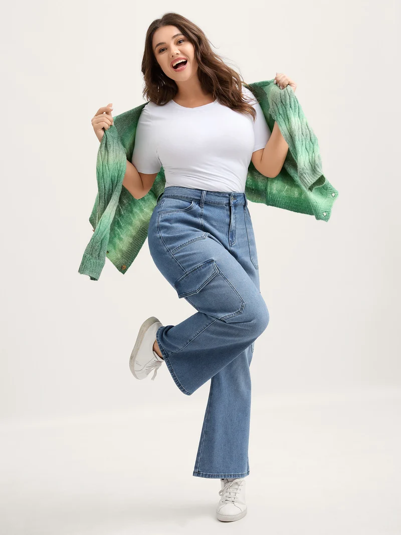 Retro Wash Flared Hem Jeans