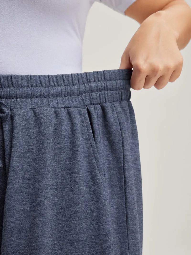 Waist Drawstring Split Hem Wide-Leg Pants