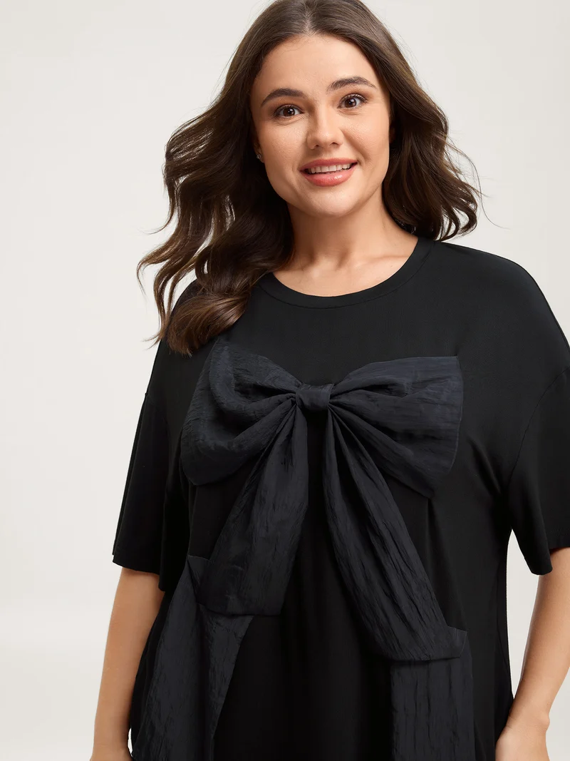 3D Bow-Tie Front Supersoft T-Shirt