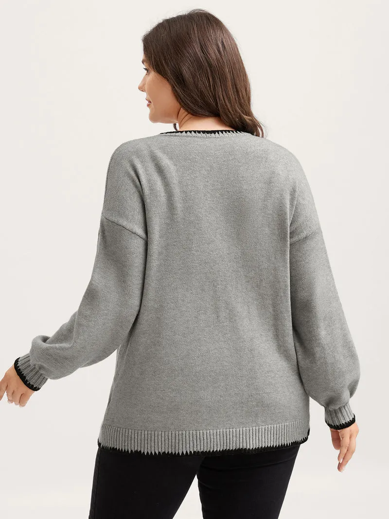 Supersoft Textured Contrast Lace Tie Knit Cardigan