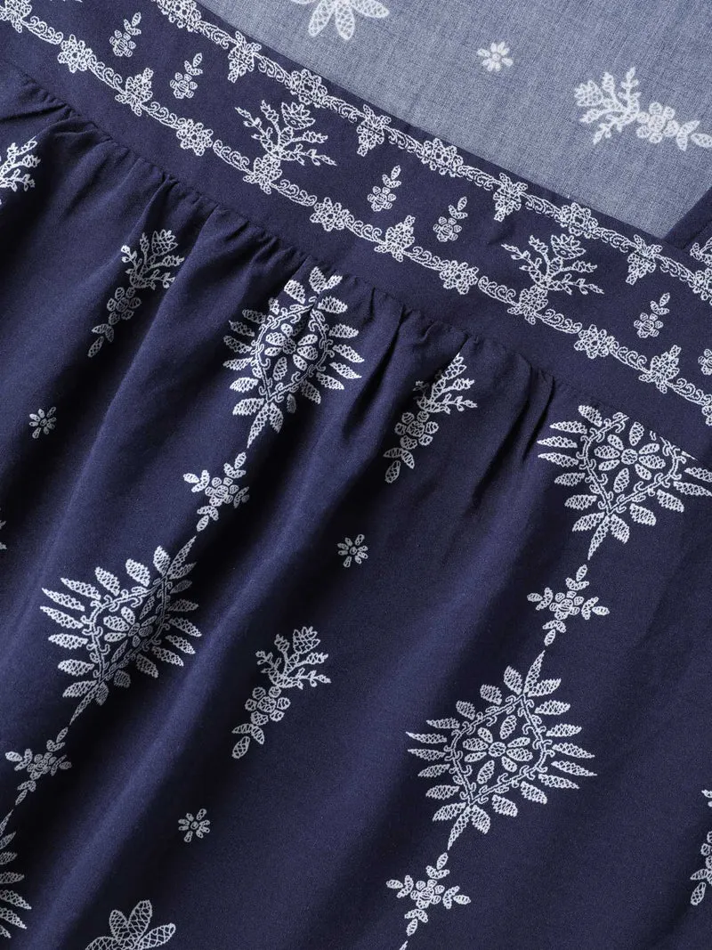 Boho Print Square Neck Blouse