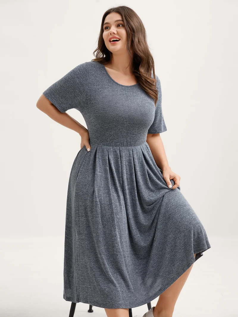 Supersoft Heather Stretch Midi Dress