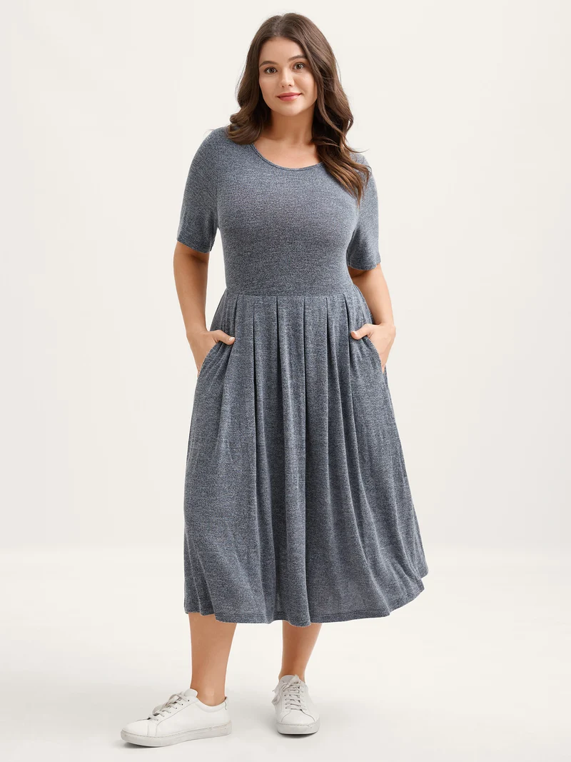 Supersoft Heather Stretch Midi Dress