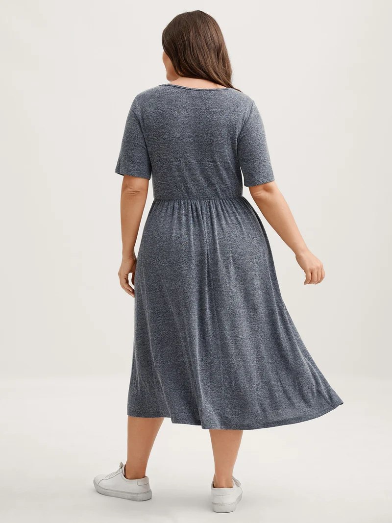 Supersoft Heather Stretch Midi Dress