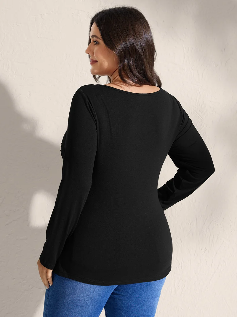 Supersoft Stretchy Pleated Bodice T-Shirt