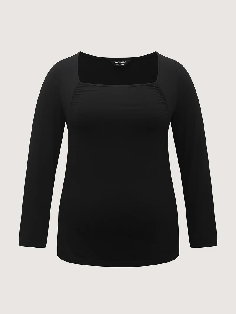 Supersoft Stretchy Pleated Bodice T-Shirt