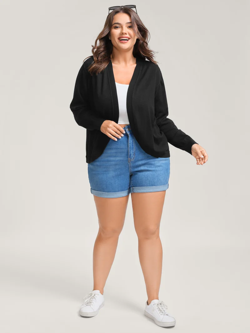 Supersoft Arc Swing Front-Open Lightweight Cardigan