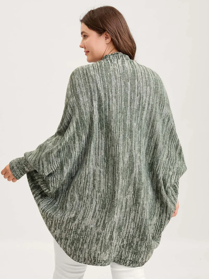 Color Contrast Dolman Sleeve Knit Cardigan