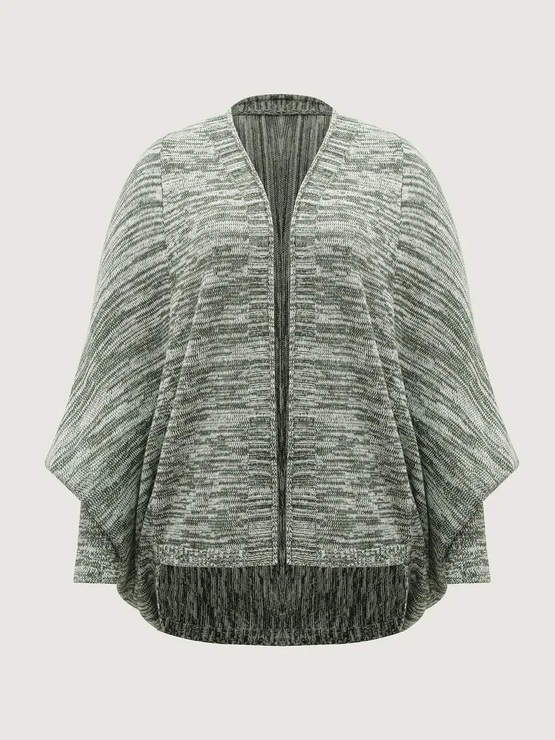 Color Contrast Dolman Sleeve Knit Cardigan