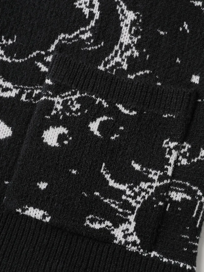 Halloween Elements Button Knit Cardigan