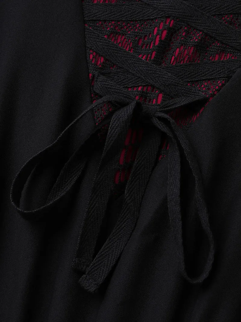 Wicked Witch Color Contrast Midi Dress