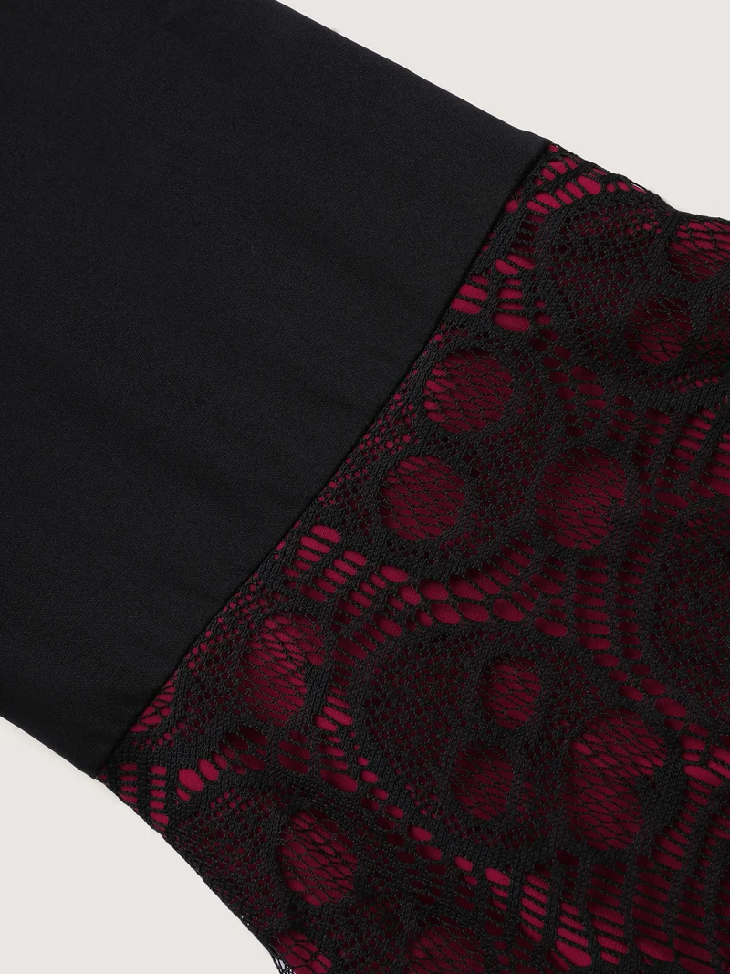 Wicked Witch Color Contrast Midi Dress