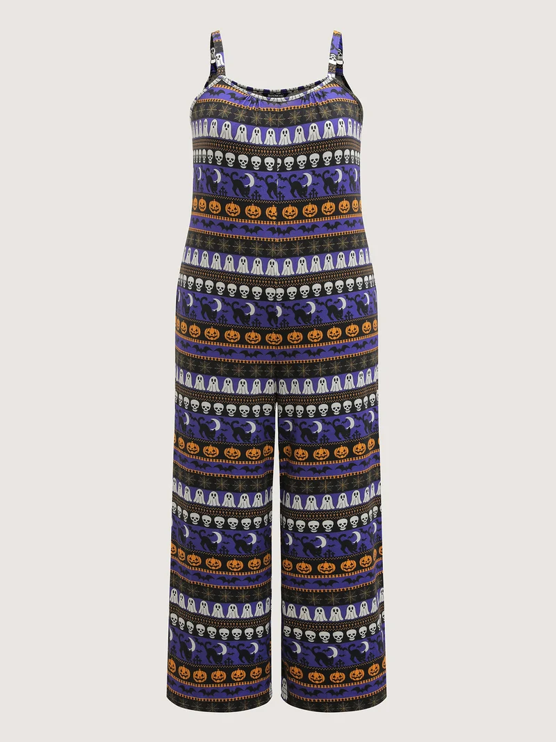 Supersoft Halloween Print Pockets Sleep Jumpsuit