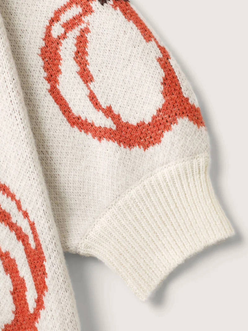Pumpkin Patch Print Drop Shoulder Pullover