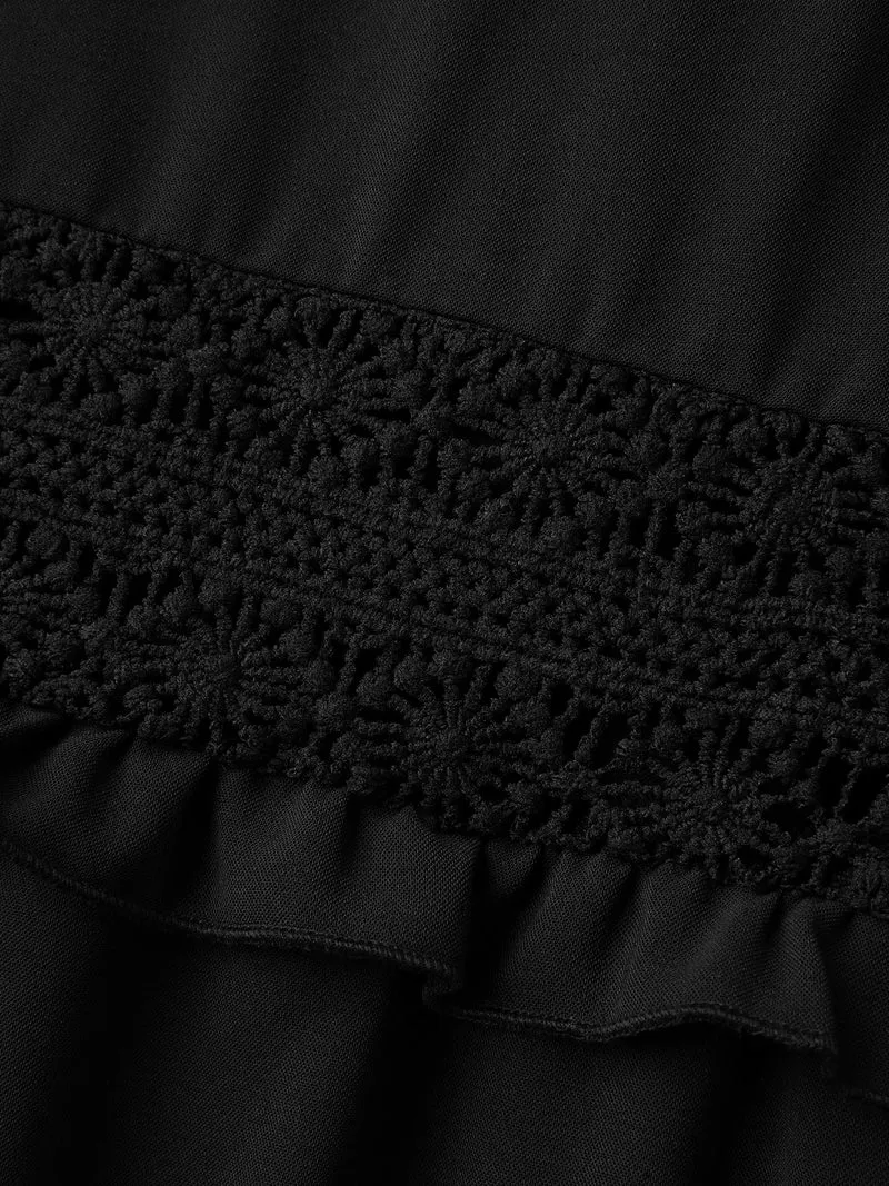Lace Trim Tiered Cami Maxi Dress