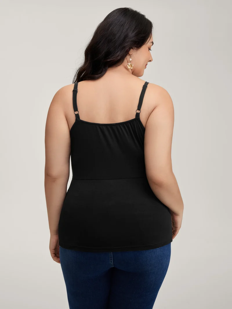 Stretchy Cross-Over Pleats Tank Top