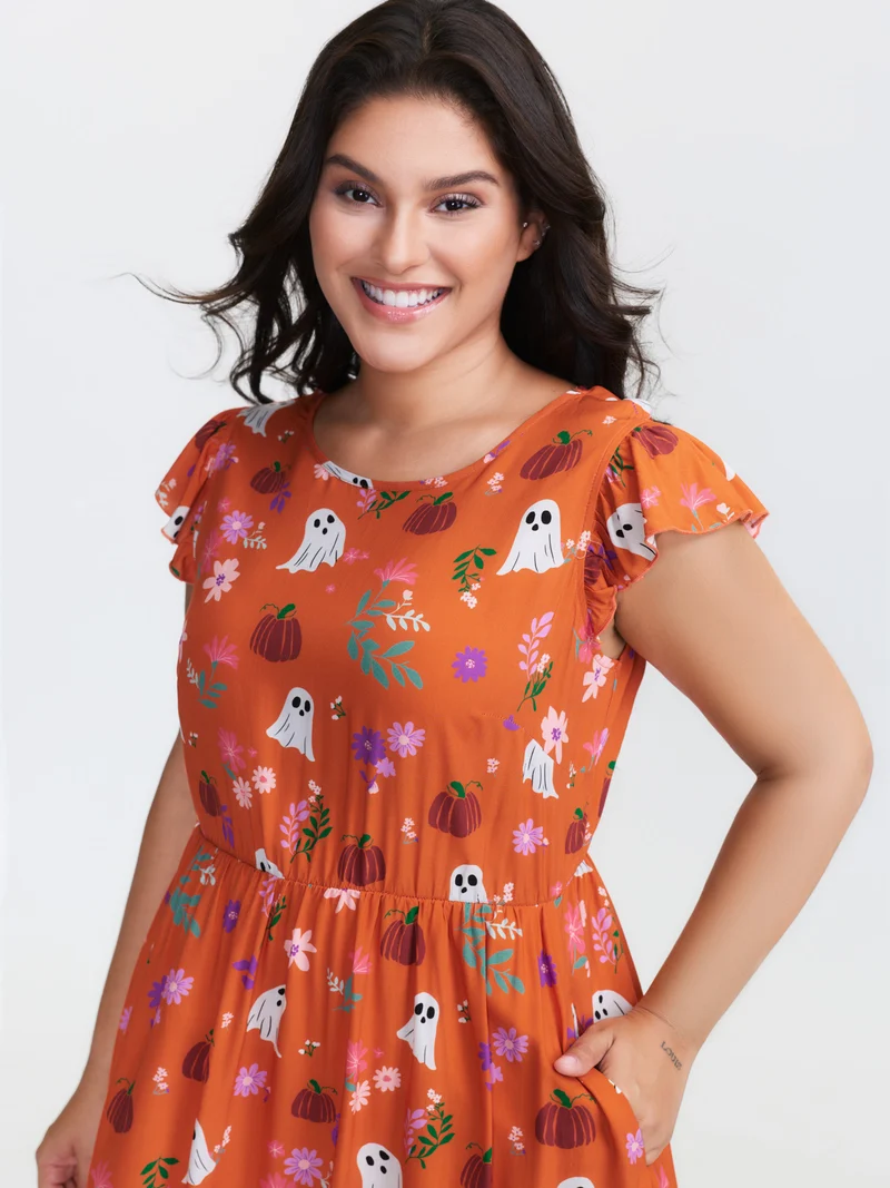 Ghost Party Rayon Pockets Midi Dress