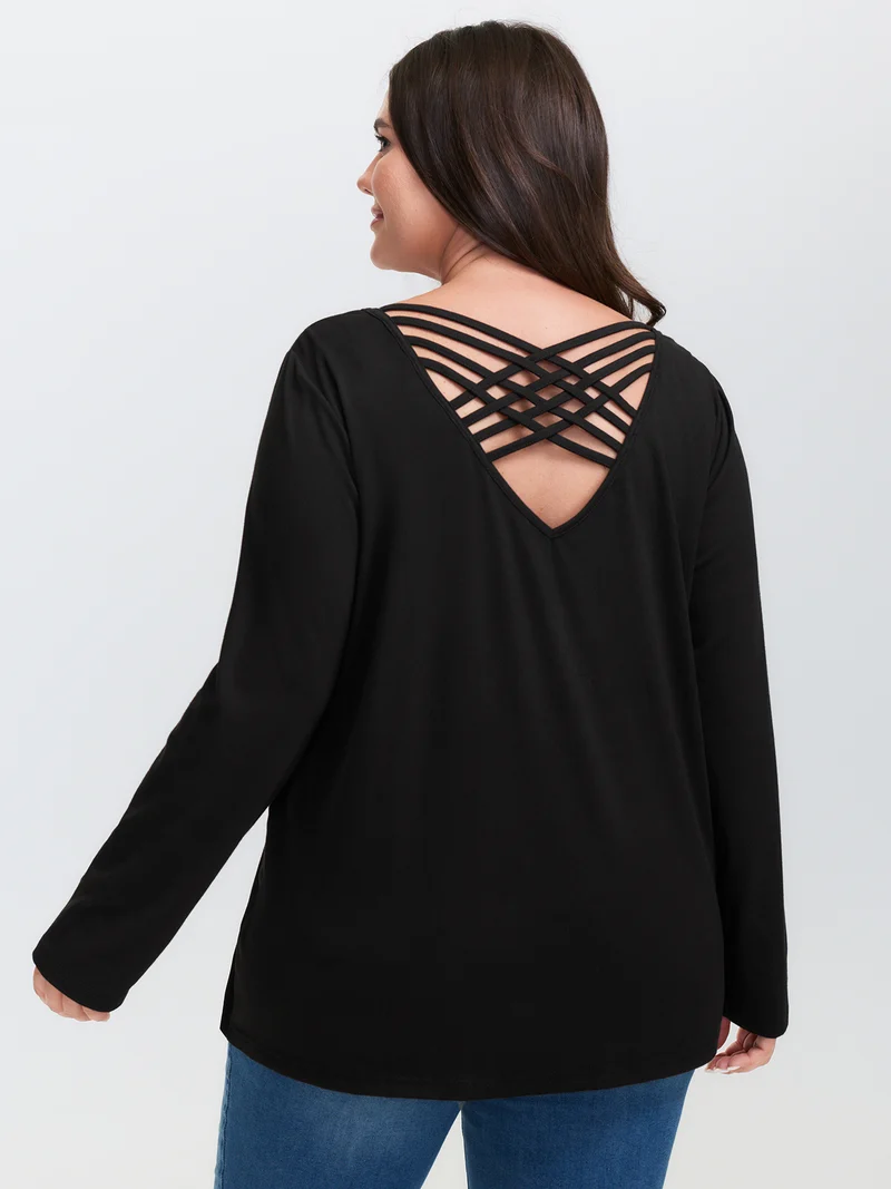Supersoft Backless Cross-Tie T-Shirt