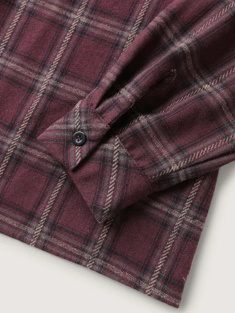 Plaid Pattern Relaxed-Fit Collar Blouse