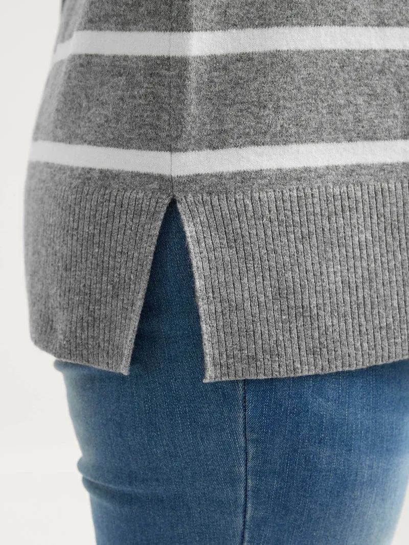 Stripes Print Round Neck Pullover