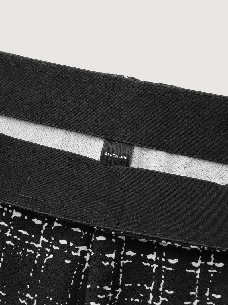 Tweed Texture Wide-Leg Pants