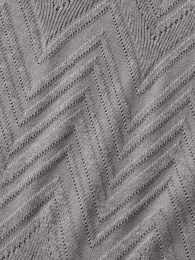 Folded Hem Textured Open-Front Cardigan