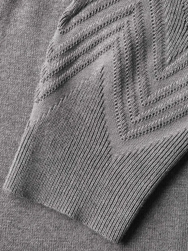 Folded Hem Textured Open-Front Cardigan