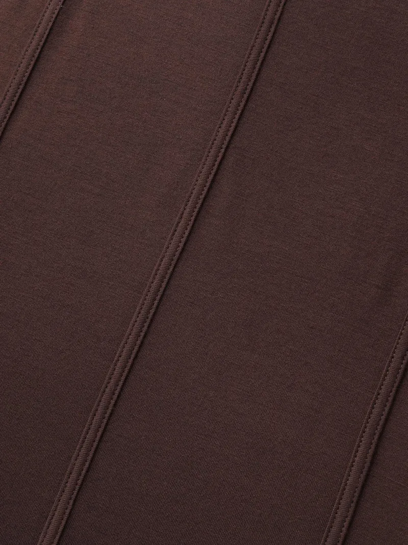 Stretchy Defining Waist Deep Neckline T-Shirt