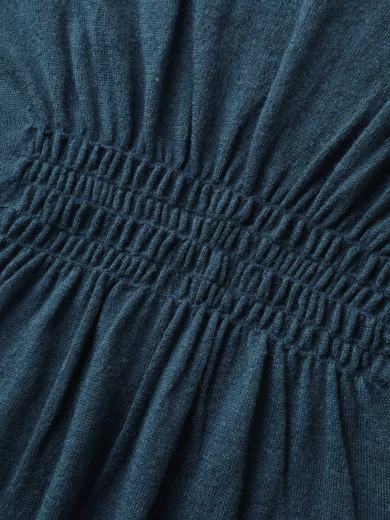 Irregular Hem Waist-Cinched Knit Cardigan