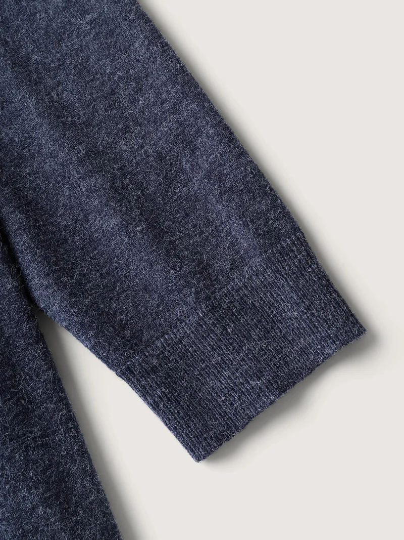 Ruffled Collar Front-Tie Knit Cardigan