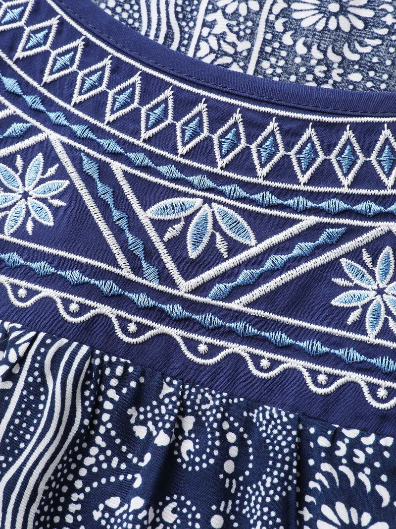Boho Embroidery Flutter Sleeve Tank Top