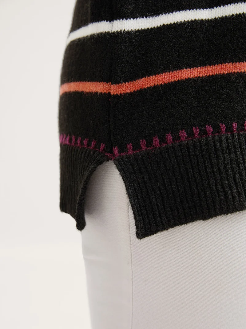 Colorful Stripes Crewneck Fitted Pullover