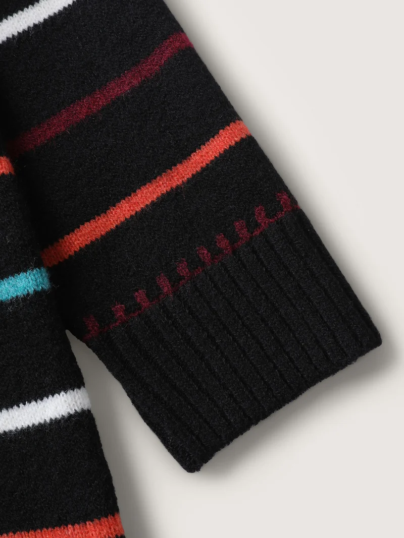 Colorful Stripes Crewneck Fitted Pullover
