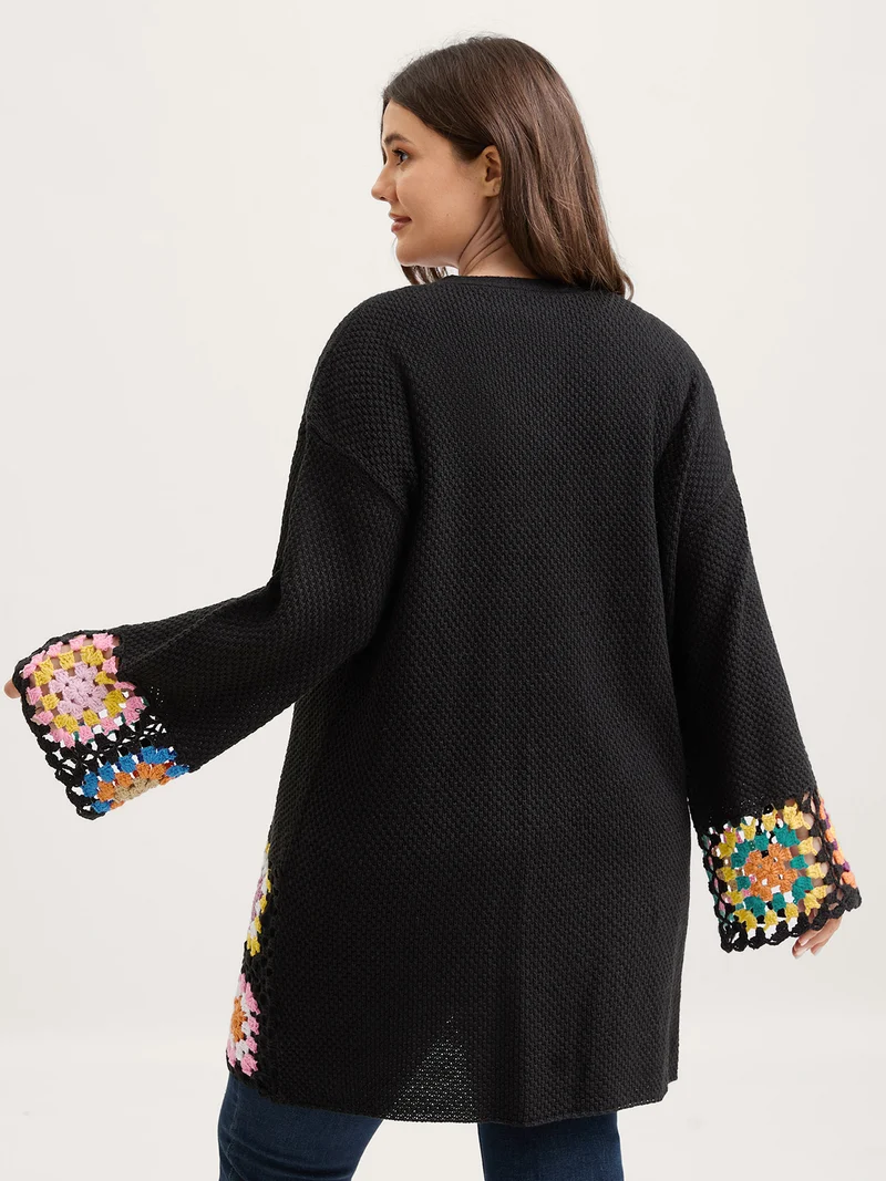 Floral Crochet Lace Open-Front Cardigan